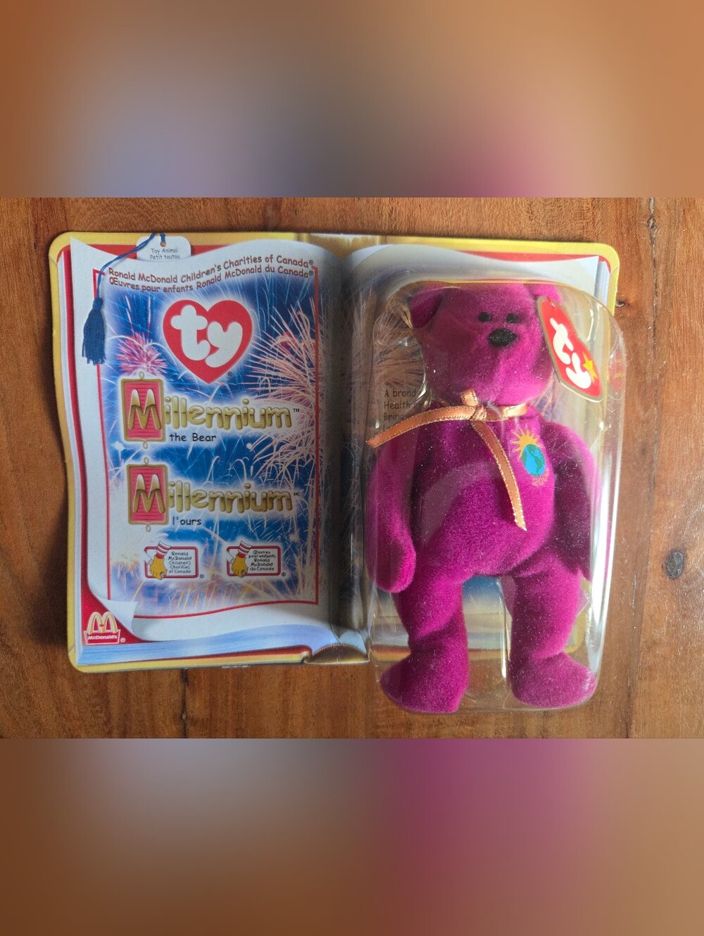 Ty Millennium Plush Bear - Purple Collectible Kids Toy